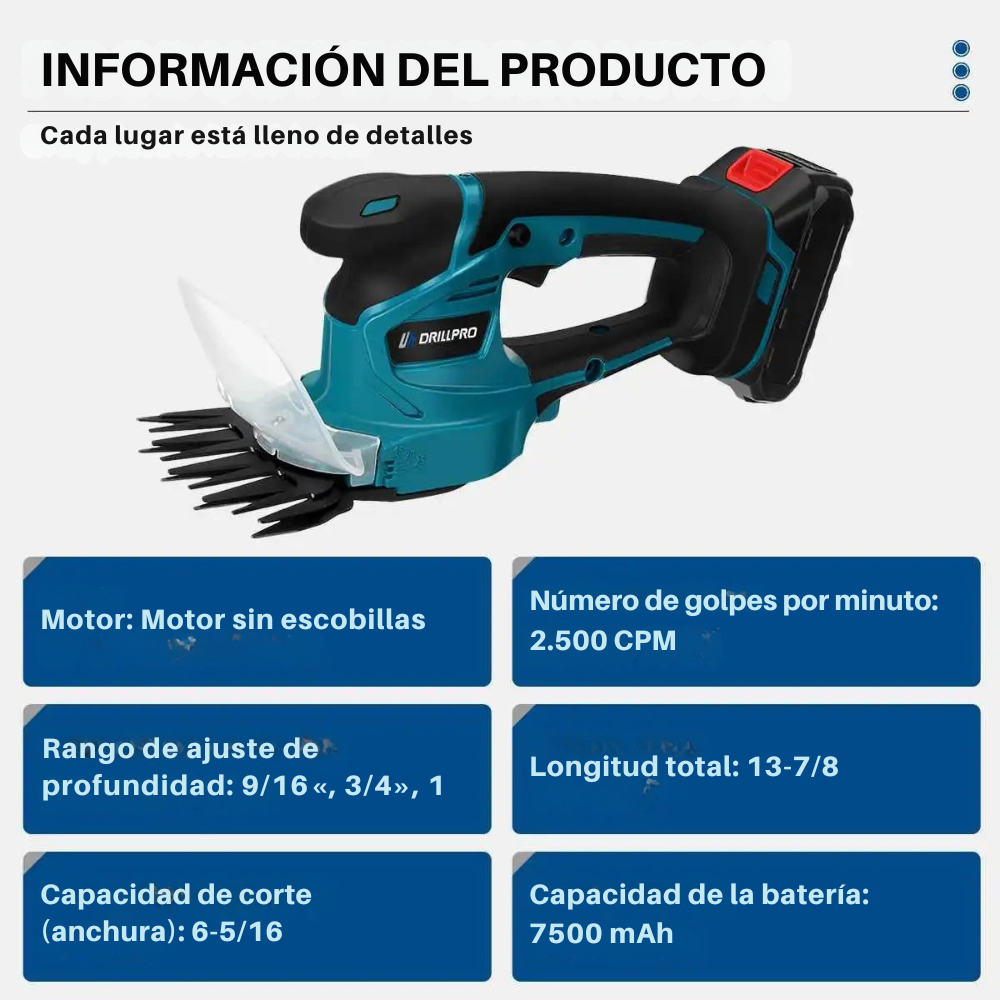 Cortasetos Eléctrico 2-en-1 Sin Cable – Compatible con Batería Makita