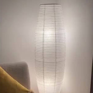 Lámpara de pie nórdica de papel de arroz – Estilo columna japonesa con 2 luces