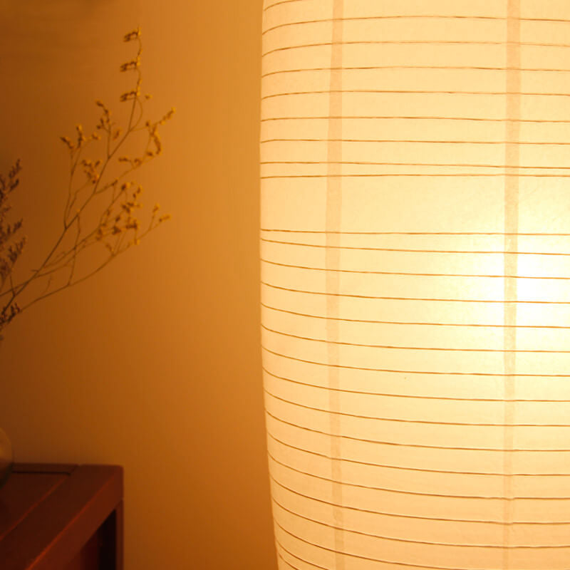 Lámpara de pie nórdica de papel de arroz – Estilo columna japonesa con 2 luces