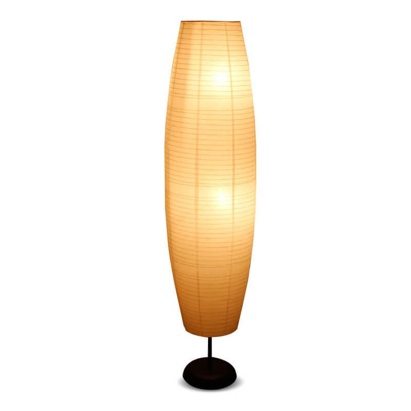 Lámpara de pie nórdica de papel de arroz – Estilo columna japonesa con 2 luces