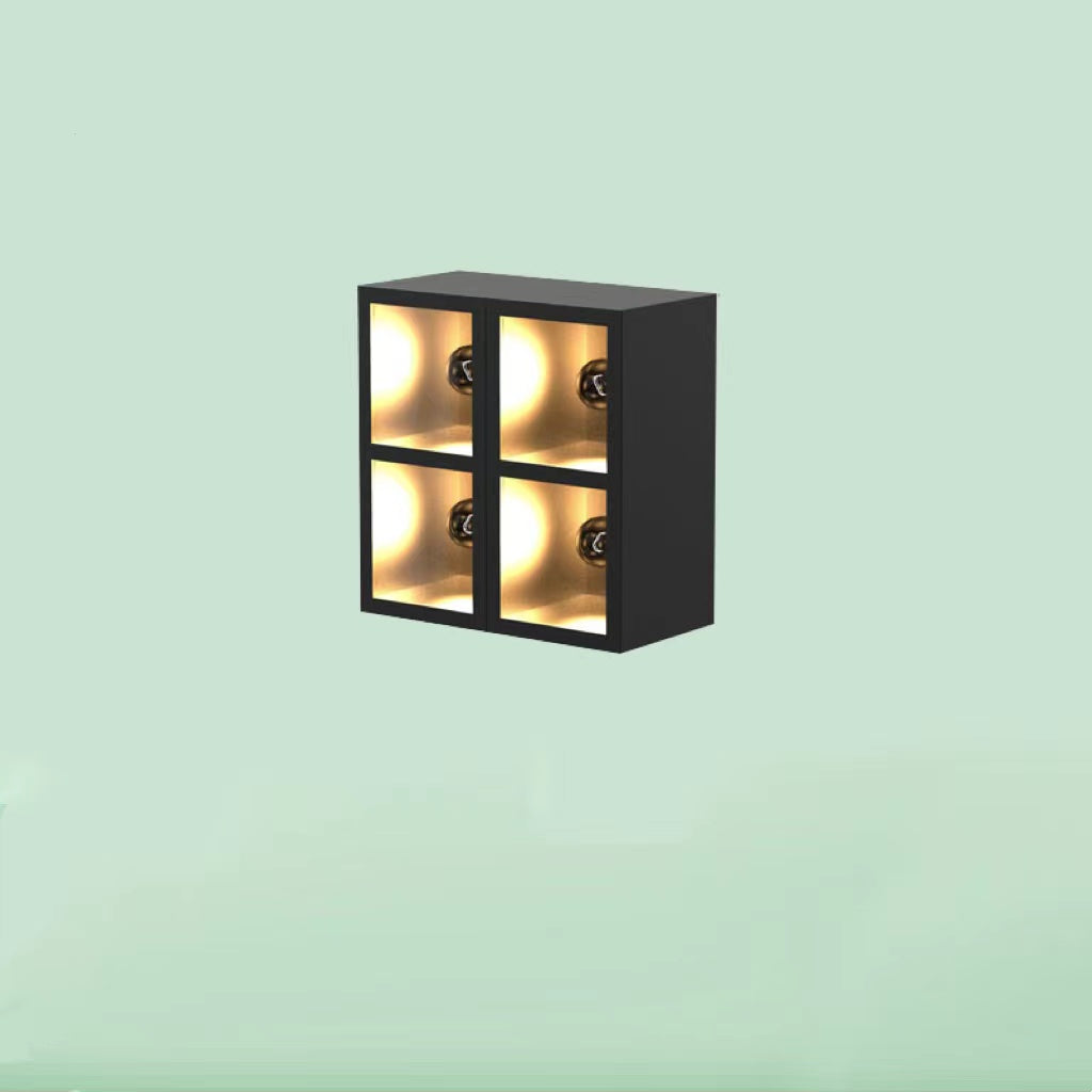 Aplique de Pared Exterior LumaSquare® – Diseño Cúbico en Metal y Vidrio