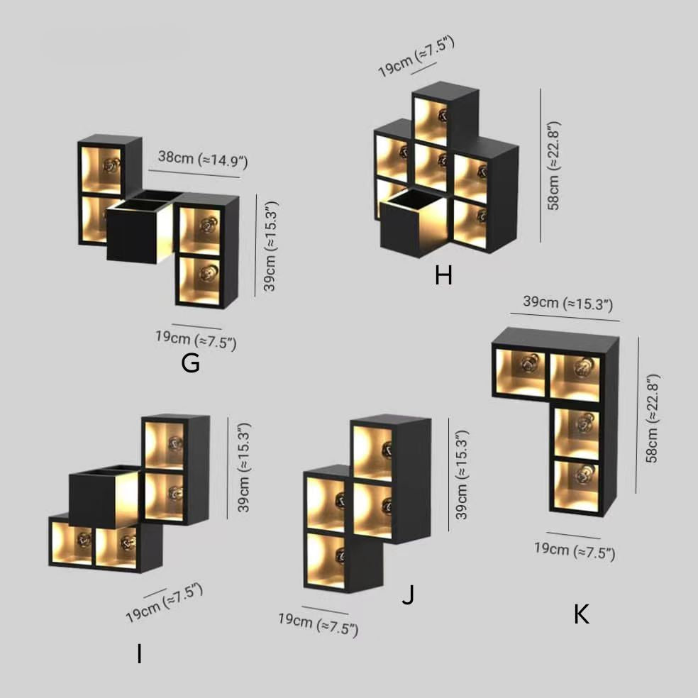 Aplique de Pared Exterior LumaSquare® – Diseño Cúbico en Metal y Vidrio