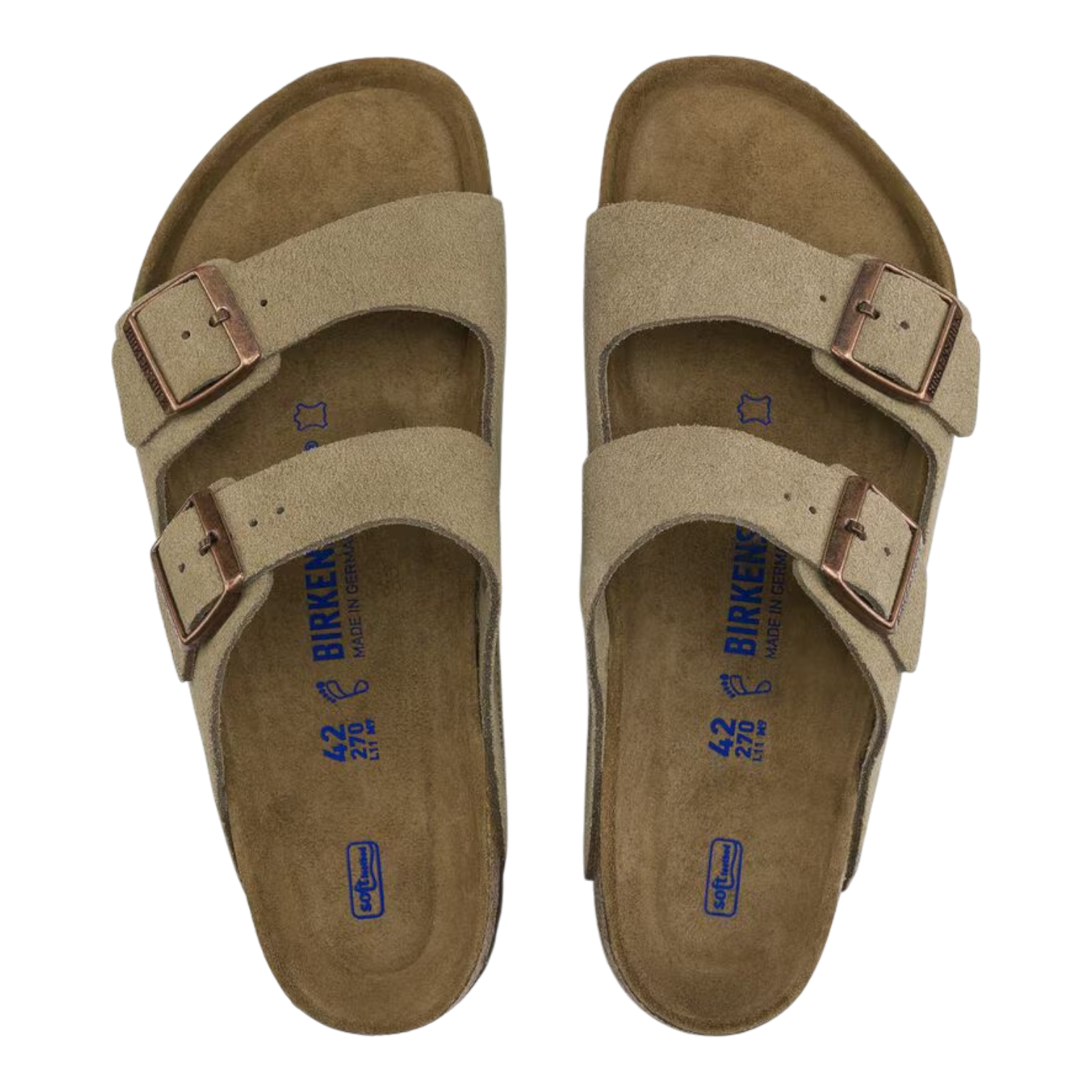 Sandalias Birkenstock Arizona de Ante Taupe con Plantilla Suave