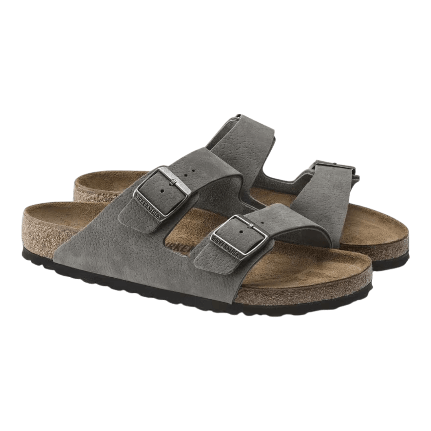 Sandalias Birkenstock Arizona de Cuero Nobuck Gris Ballena Unisex