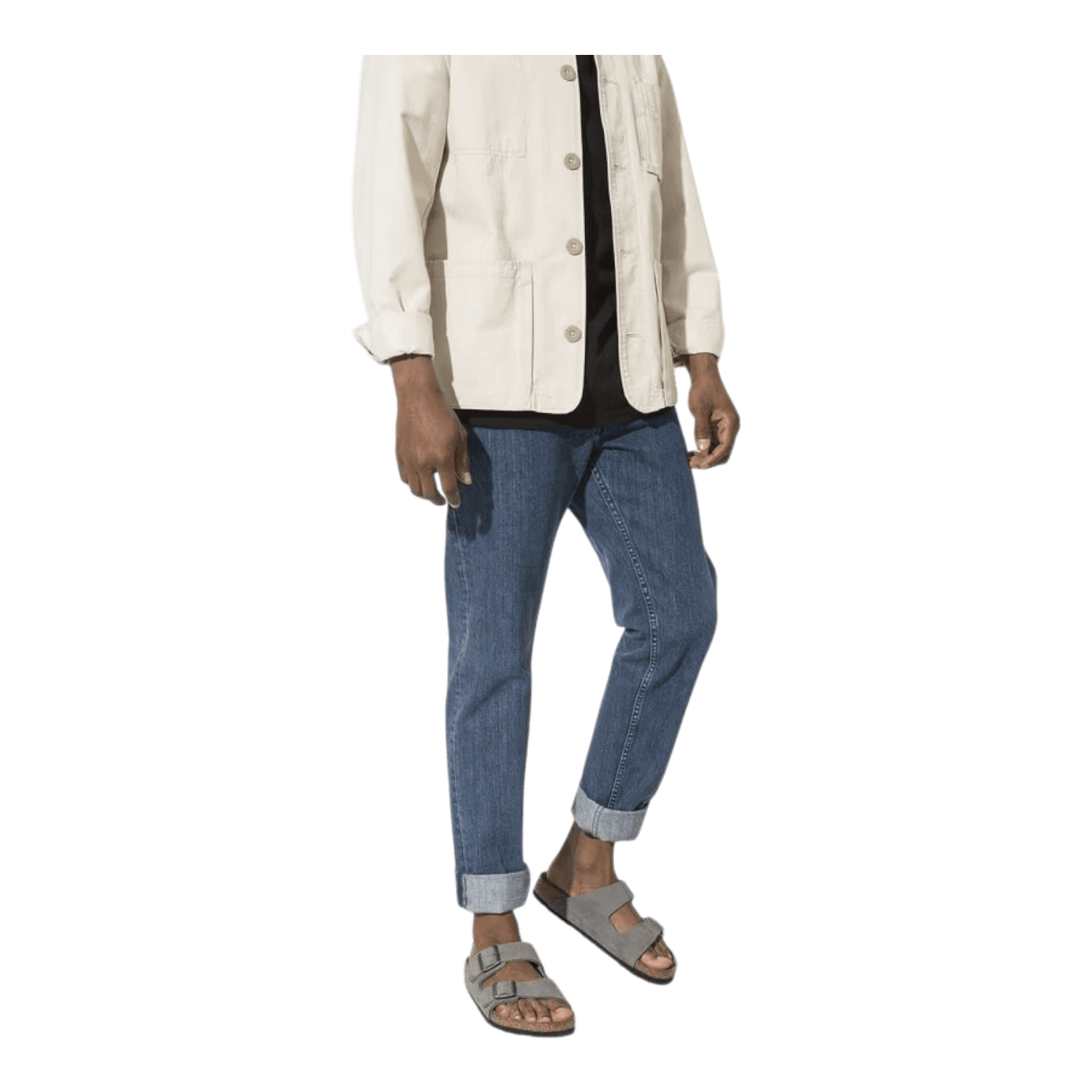 Sandalias Birkenstock Arizona de Cuero Nobuck Gris Ballena Unisex