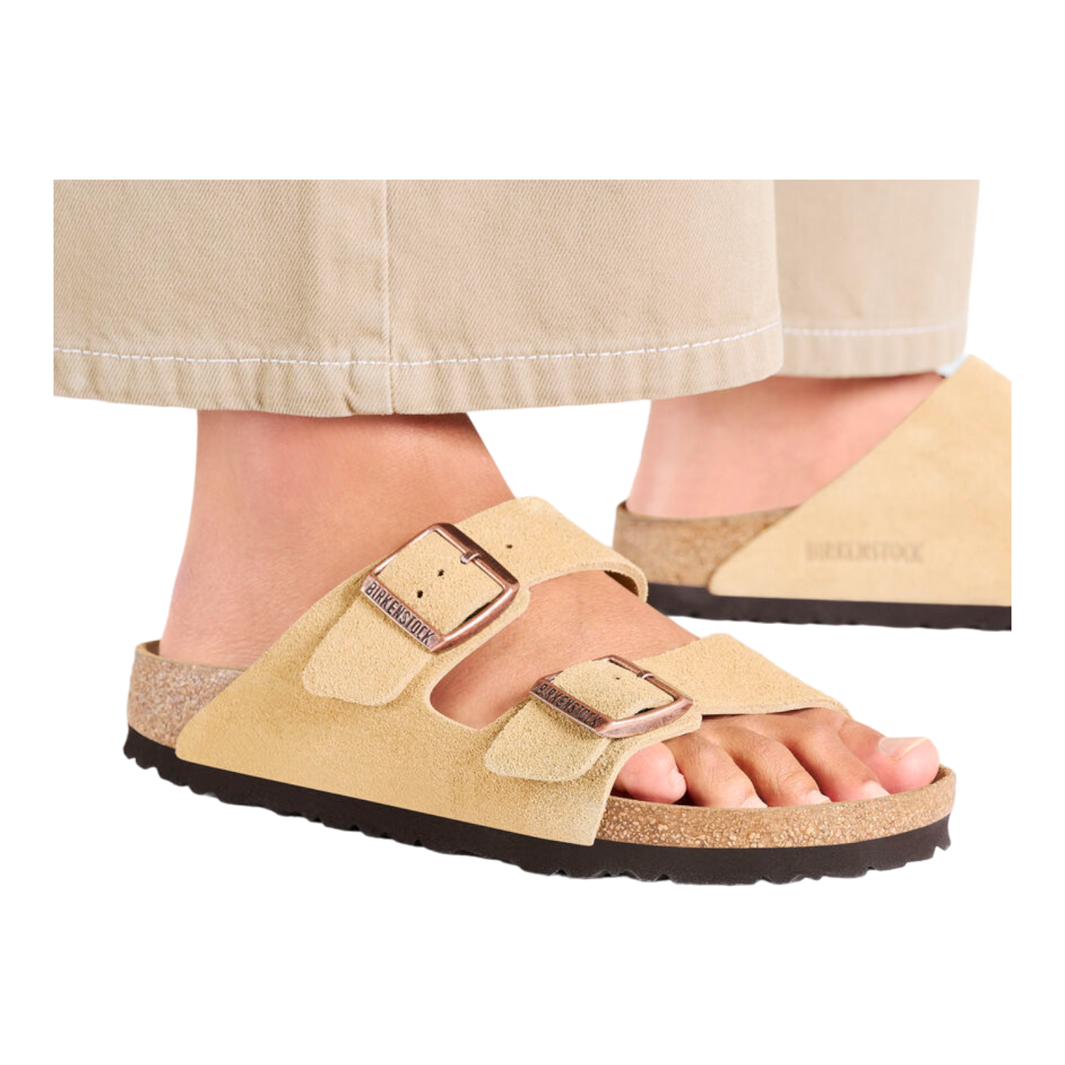 Sandalias Birkenstock Arizona Suede Latte Cream Unisex