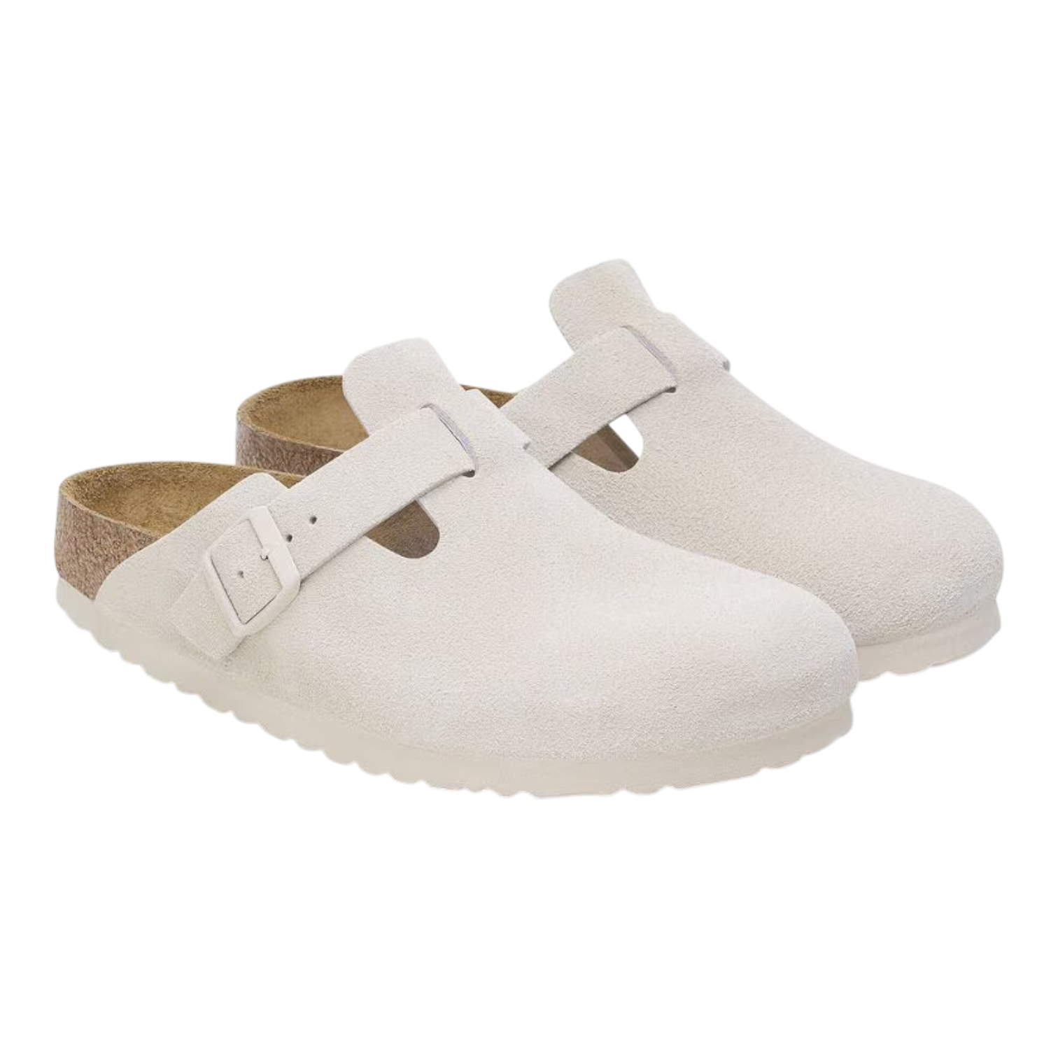 Zuecos Birkenstock Boston BS Gamuza Blanco Antiguo Unisex
