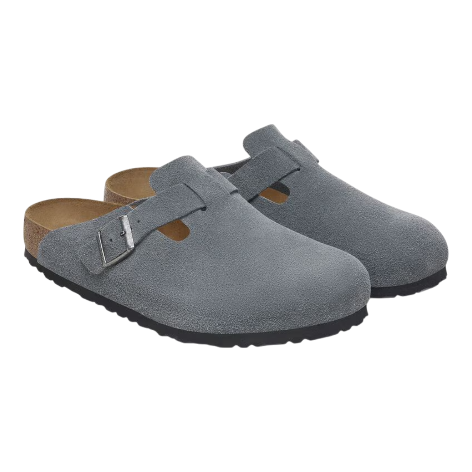 Zuecos Birkenstock Boston Soft Footbed Gris Basalto Hombre