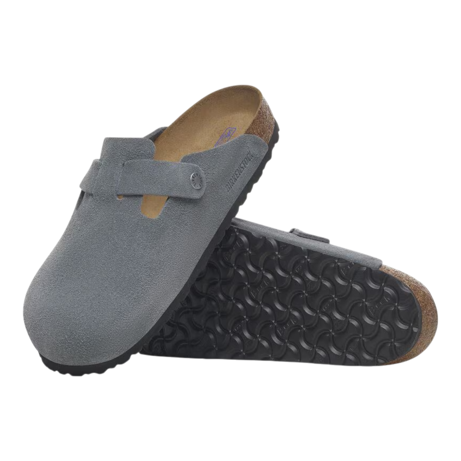 Zuecos Birkenstock Boston Soft Footbed Gris Basalto Hombre