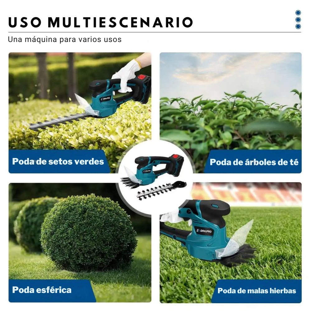 Cortasetos Eléctrico 2-en-1 Sin Cable – Compatible con Batería Makita
