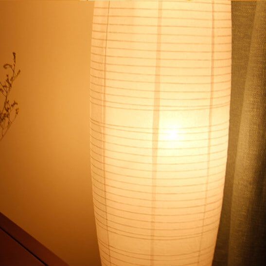 Lámpara de pie nórdica de papel de arroz – Estilo columna japonesa con 2 luces