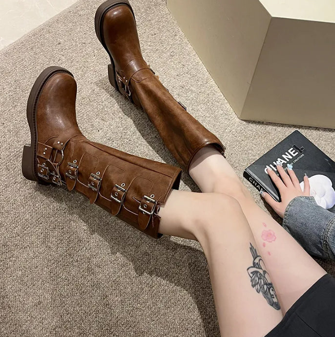 Botas Negras Mujer | Botas Con Hebillas | Botas Cómodas Mujer