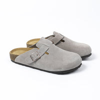 Zuecos clásicos en gamuza gris Birkenstock