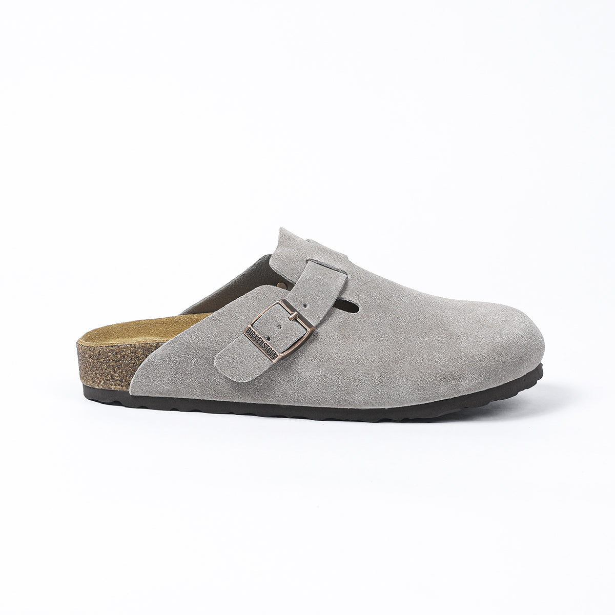 Zuecos clásicos en gamuza gris Birkenstock