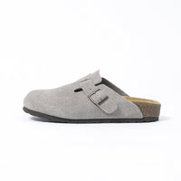 Zuecos clásicos en gamuza gris Birkenstock