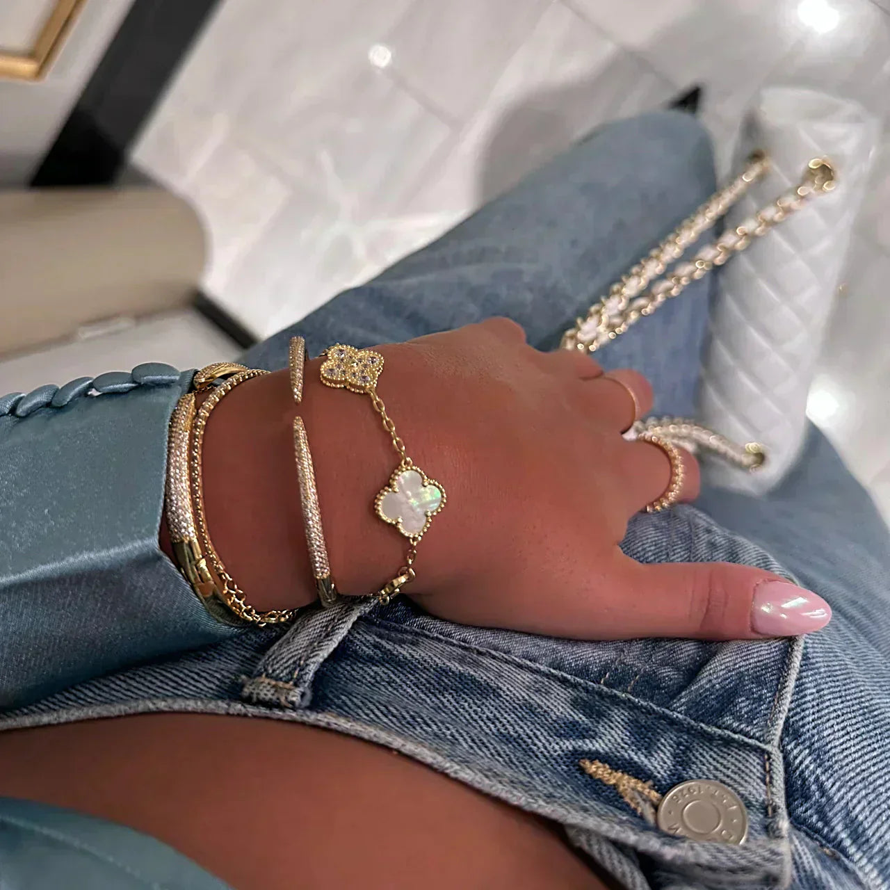 Pulsera Elegante | Pulsera Trébol Oro | Joyería Trébol-75edbcd33d92