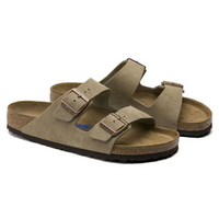 Sandalias Casuales en Cuero de Gamuza Color Taupe