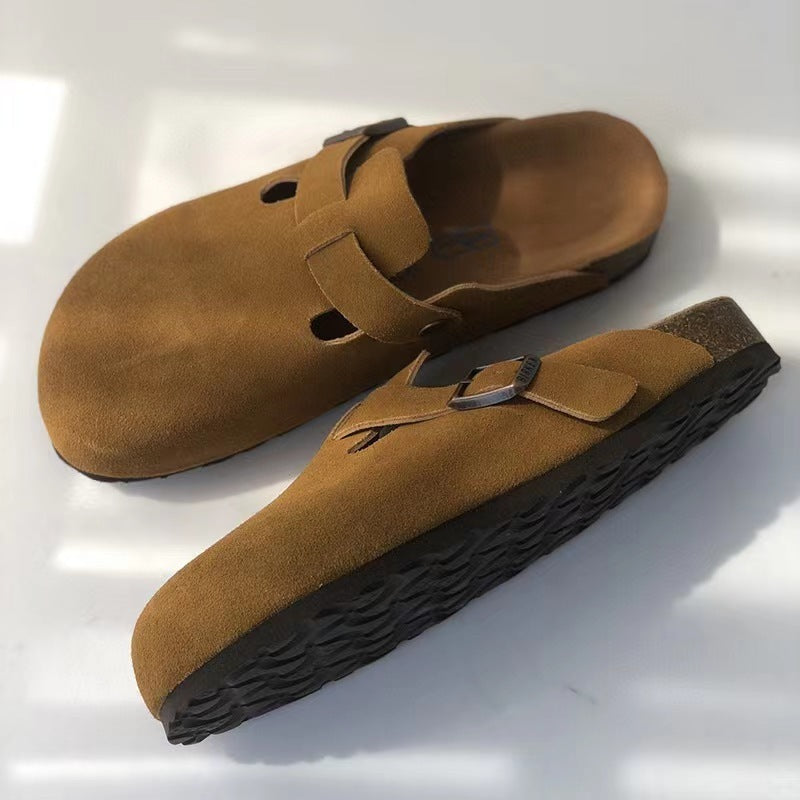 Sandalias de cuero unisex elegantes y casuales, diseño transpirable, aptas para ciudad, cómodas y duraderas, versátil estilo premium, ideales para hombre y mujer.